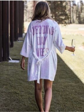 NWT Hayley Paige Bridal Sequin Robe “Wedding Day Vibes” | Boutique $196